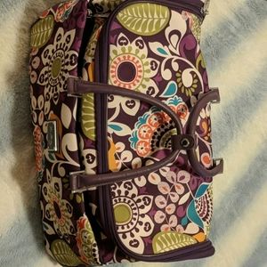 Vera Bradley Rolling Duffel Suitcase Plum Crazy